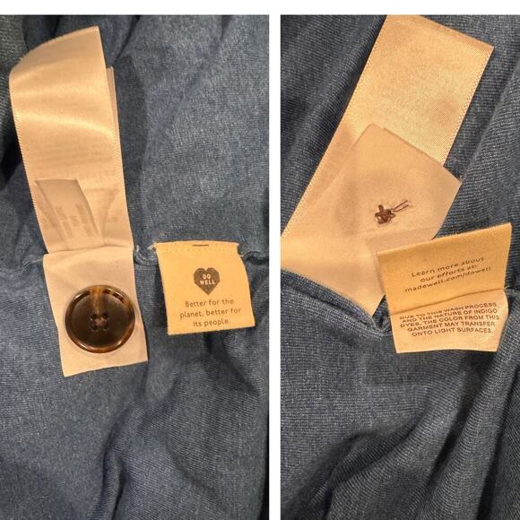 Madewell Indigo Terry Sweatshirt Puffer Coat Size XXS - Picture 9 of 11